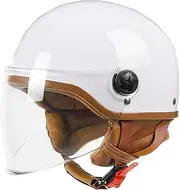 Motorcycle Half Face Helmet Retro 3/4 Helmet Motorbike DOT/ECE Approved Open Face Helmet with Sun Visor Retro Motorbike Vespa Jet Half Helmet Adult B