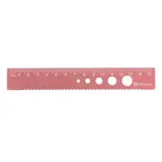 Straight Ruler 15cm Wave Edge with Hollow Circle Measuring Tool, Old Rose