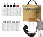 Camping Jar Set - Portable Container Set, Camping Container Bottle Set | Camping Container Set Salt and Pepper Holder with Storage Bag, Dressing Bottle Set for Going