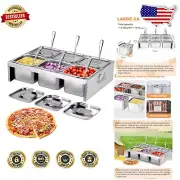 6 Compartment Pizza Topping Container Rack - Elegant Stainless Steel Accessory