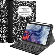 Fintie Keyboard Case for iPad Mini 6 2021 (8.3 Inch), Soft TPU Back Cover with Pencil Holder & Magnetically Detachable Wireless Bluetooth Keyboard for iPad Mini 6th Generation, Composition Book