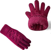 [AUSUAYA] Thick Warm Touchscreen Glove, Wool Knitted Fleece Lined Touchscreen Glove for Winter Cold Weather W-G-G1