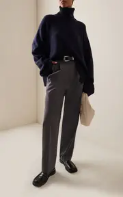 [The Frankie Shop] Rhea Oversized Wool-Cotton Turtleneck Sweater