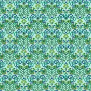 Benartex - Peacock Symphony - Feather Medallion - Light Turquoise, Fabric BTY