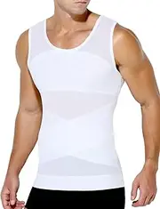 [Arjen Kroos] Men's Compression Mesh Tank Top Slimming Body Shaper Vest Undershirts Tummy Control Shapewear