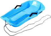 Qianly Snow Sled for Kids Winter Toy Sleigh Heavy Duty Multifunctional Snow Sledge Grass Sand Sliding Sled for Lawn Outdoor Yard, Blue