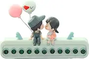 Phone Number Plate - Vehicles Heatproof Temporary Number Plate with Couple Doll - Dashboard Display Decorations for Men Women, Adhesive Cartoon Ornaments for Karts Trucks