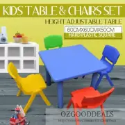 60CM Kids Square Toddler Activity Study Dining Playing Table Desk & 4 Chairs