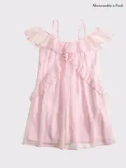 Abercrombie & Fitch Pink Flutter Sleeve Mini Dress (H45879) | $97