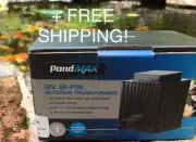 PondMAX 12 Volt Bi-pin Outdoor Transformer 30VA 2000MA +FREE SHIPPING