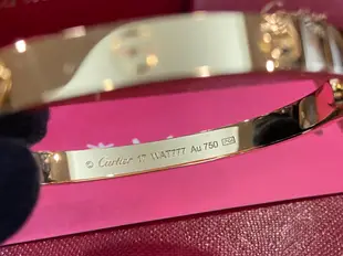 ☆最愛二手精品☆ CARTIER LOVE BANGLE 18K 750 卡地亞黃K金新版螺絲手環 17號 CRB6067517 XG5920