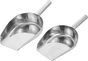 iplusmile 2Pcs Handheld Stainless Steel Kitchen Shovel Multi Functional Ice Scoop Grain Scoop for Cooking Baking and Serving Smooth Finish Compact for Home Bar