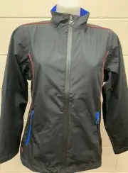 Island Green Ladies Waterproof Jacket - Black/Raspberry/Marine Size 14 #TV577