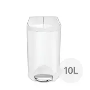 simplehuman 10L Butterfly Step Bin - White