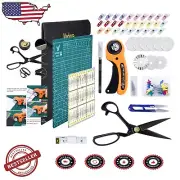 Complete Rotary Cutter Set: 104Pcs with Self-Healing Mat & Patchwork Ruler