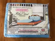 VINTAGE NEW Wonderlon Full Fitted Top Sheet Blue 100% Nylon Made in England