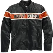 [HARLEY-DAVIDSON] Generations Men's Jacket Casual Outdoor Leisure Jacket Functional Jacket for Men Black Orange