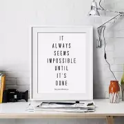 Nelson Mandela Inspirational Wall Art Print Motivational Quote Poster Decor Gift
