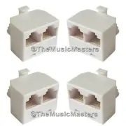 4X CAT5 Network Cable Cord Wire Outlet SPLITTER RJ-45 Dual 2-Way Connector VWLTW