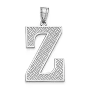 Sterling Silver Rhodium-Plated Letter Z Initial Pendant