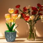 Home Flower LED Lamp Touch Control Dimmable LED Bedside Lamp USB Rechargeable