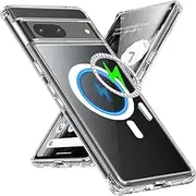 [Gufiire] for Google Pixel 8A Case Clear, Strong Magnetic Compatible with MagSafe Anti-Yellowing Soft TPU Bumper & Hard PC Back 4 Corner Airbag Military Drop Protection Phone Cover for Pixel 8A (Clear)