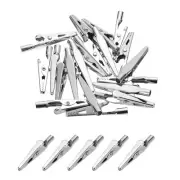 20Pcs Metal Alligator Clips 40mm Nickel Plated Spring Clamp Mini Clips