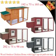 Outdoor Wooden Chicken Cage Hen House with pull-out tray Egg Cage Backyard Pet