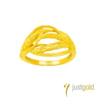 在飛比找蝦皮商城優惠-【Just Gold 鎮金店】希望 黃金戒指(華麗版)