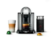 Nespresso by Breville Vertuo Coffee and Espresso Machine with Aeroccino -Chrome