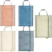 5 Pack Double-Layer Mesh Zipper Pouch Bags, Lightweight Nylon File Folders with Handle, A4 Document Organizer Clearly Visible Mesh Zip Bag, Suitable for School Office Travel Supplies