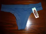 NWT HONEYDEW THONG PANTIES MICKI MICRO NYLON /SPANDEX 86209 BLUE TEAL M