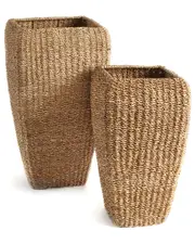 Napa Home & Garden Tall Square Seagrass Planters