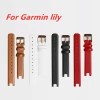 在飛比找Yahoo!奇摩拍賣優惠-適用於 Garmin Lily 皮革智能手錶錶帶健身運動錶帶