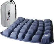 ANMSVI Air Inflatable Travel Seat Cushion with Built-in Pump - Portable and Adjustable for Airplane, Car, Train, Truck, Office, Home - Coccyx, Sciatica, Tailbone Pain Relief - 46x41x5.3cm