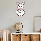 Cartoon Wall Clock Rabbit Wall Hanging Clock Decor for Kids Room Indoor Home