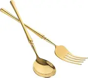 BIUDECO 1Set Stainless Steel Appetizer Fork Dinner Spoon Ergonomic Design for Dining Kitchen Supplies for Home Restaurant Use