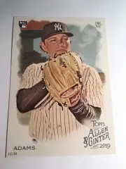 2019 Topps Allen & Ginter Jumbo 5x7 Chance Adams Yankees RC 205 02/49