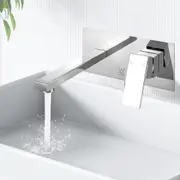 1 Set of Cefito Bathroom Taps Wall Basin Mixer Tap Faucet Bath Spout Matte Chrome