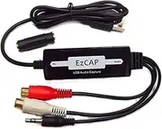 CAXUSD Audio USB Capture Card Cassette Tape Audio Adapter for Pc 3.5mm R/Connector Input