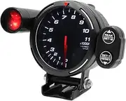GPVPGHGRJ RPM Gauge Tachometer High Speed Stepper Motor 80mm 7 Colors 0 RPM 11000 Meter with Warning Light and Peak Warning YC101357 Speedometer