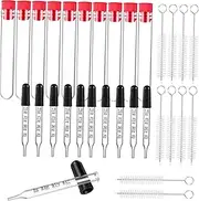FUNOMOCYA 1 Set Glass Droppers with Plastic Test Tubes Cleaning Brushes Accurate Measurement Pipettes for Liquids Powders and Granules Easy to Clean and Carry