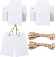 Gift Tags,100 Pcs White Paper Blank Gift Tags with String for Wedding Favors,Cra