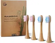 Electric Toothbrush Replacement Heads 4 Pack- Castor Oil bristles,Sustainable BPA-Free Electric Toothbrush Heads Made from Bamboo, Bad Breath and Plaque Remover