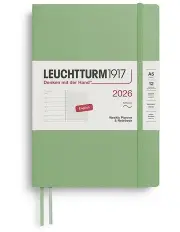 [LEUCHTTURM1917] Weekly Planner Notebook Medium A5 2026 Softcover in Sage