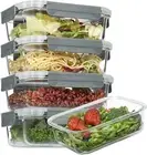 Vtopmart 5 Pack 35oz Glass Food Storage Containers with Lids, Meal Prep Conta...