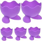 CIYODO 5pcs Silicone Egg Tray Egg Boiler Boiled Egg Holder Egg Cups for Cup Microwave Eggs Cup Fridge Cups Novelty Cups for Soft Boiled Eggs Boiled Egg Serving Cup Dash Random Color