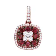 1/3CTW-Diamond 1/2CT-RUBY PENDANT