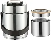 Insulated Lunch Box 2.3L 2 Compartment Stainless Steel Insulated Food Container with Handle Leakproof Portable Lunch Box for Office, School, Travel, Adult