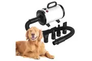 Pet Hair Dryer Dog Cat Grooming Hairdryer Blower Heater Low Noise White